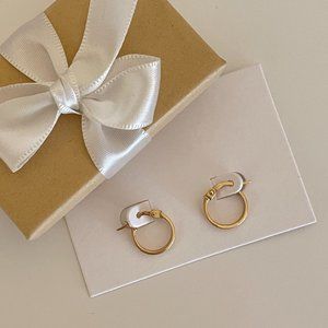 Made In Italy 14k Gold Squared Edge Hoop Earrings